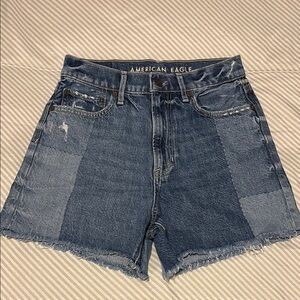 NWOT American Eagle Highest Rise 90s Boyfriend Shorts Patchwork Size 0